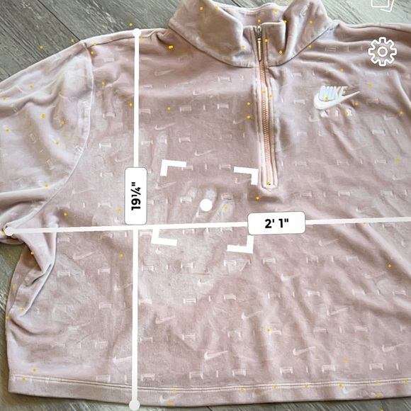 Nike Air Velour 1/4-Zip Longsleeve Velvet Cropped Top Pink 2X - Picture 8 of 8